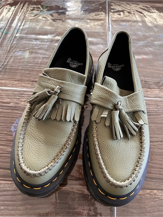 Dr. Martens Olive Green Kiltie Tassel Loafer with Contrast Stitching main image 6